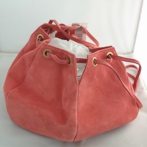 Puff Suede Drawstring Shoulder Bag